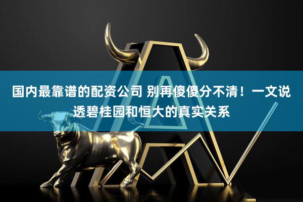 国内最靠谱的配资公司 别再傻傻分不清！一文说透碧桂园和恒大的真实关系