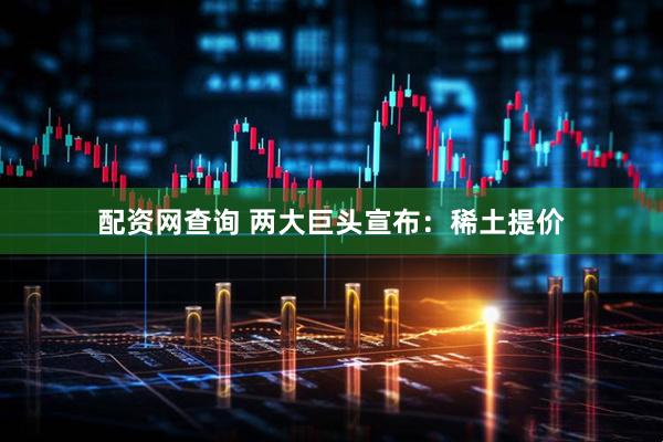 配资网查询 两大巨头宣布：稀土提价